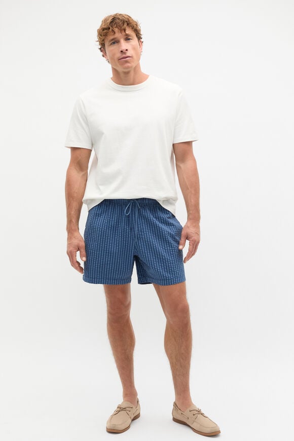 Seersucker Stripe Short  Storm Blue  hi-res