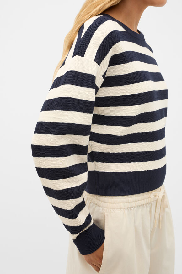 Textured Stripe Knit  Twilight Blue Stripe  hi-res