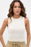 Cotton Blend Knit Top  Coconut Cream  hi-res