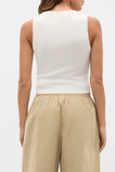 Cotton Blend Knit Top  Coconut Cream  hi-res
