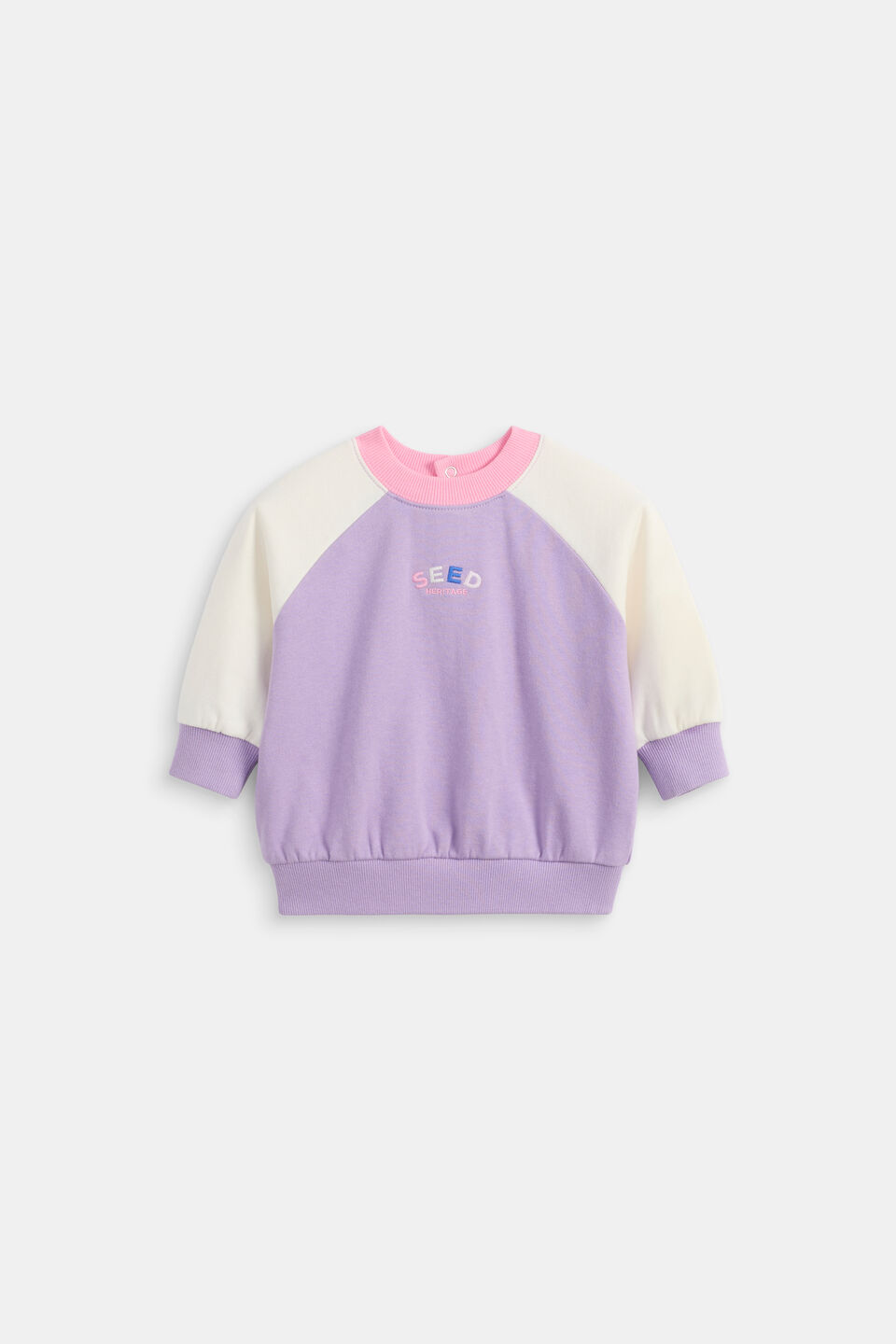 Colourblock Logo Sweat  Lilac