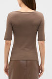 Boat Neck Half Sleeve Top  Chestnut  hi-res