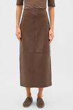 Leather Column Skirt  Chestnut  hi-res