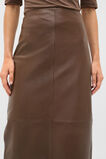 Leather Column Skirt  Chestnut  hi-res