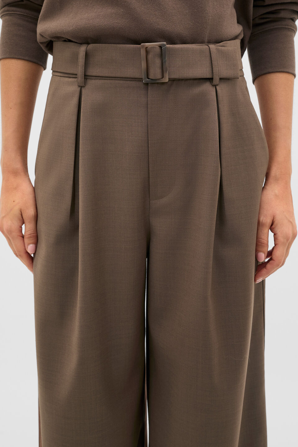 Tailored Drapey Trouser  Chestnut
