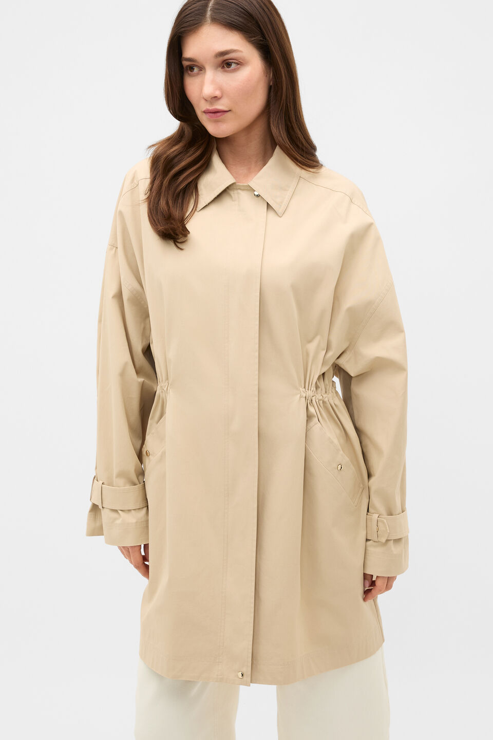 Casual Cotton Anorak Jacket  Cashew Cream