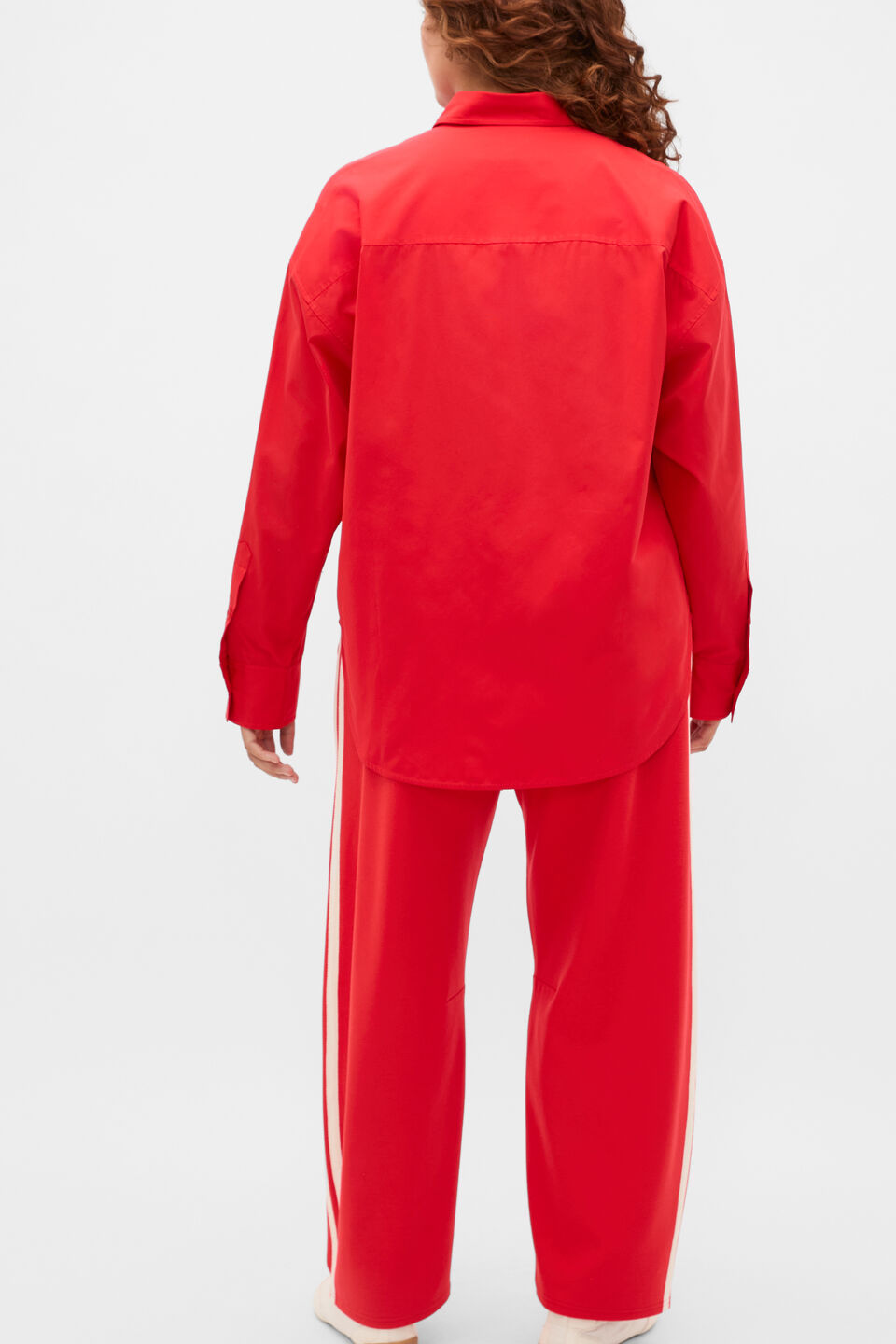 Poplin Relaxed Shirt  Chilli Red