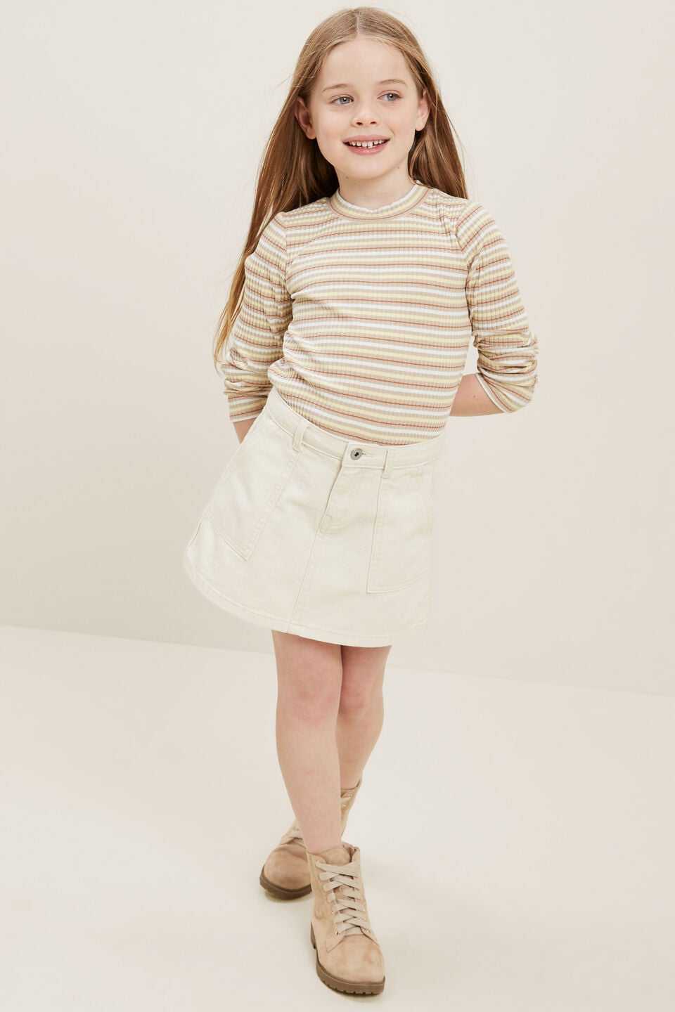 Denim Skirt  Vintage White Wash