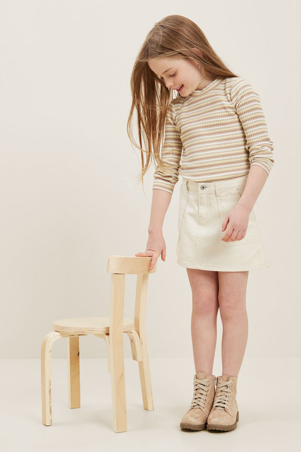 Denim Skirt  Vintage White Wash