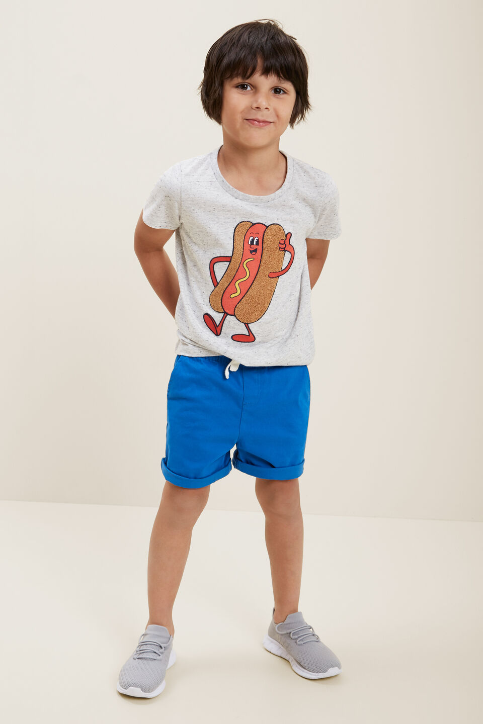 Chenille Hot Dog Tee  Cloudy Marle