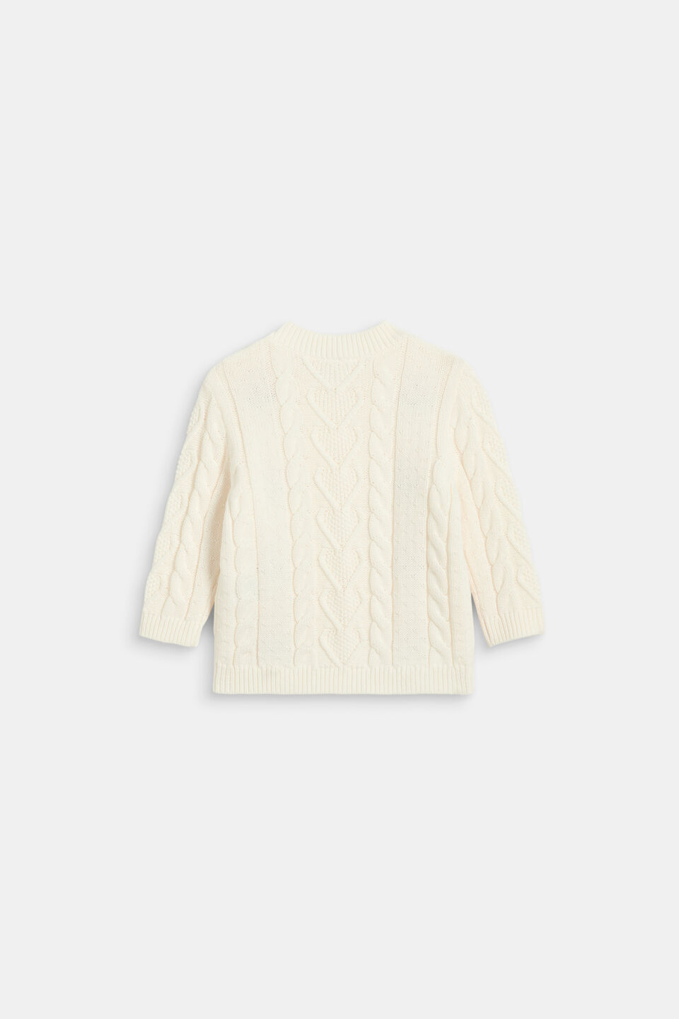 Floral Cable Knit Sweater  Classic Cream