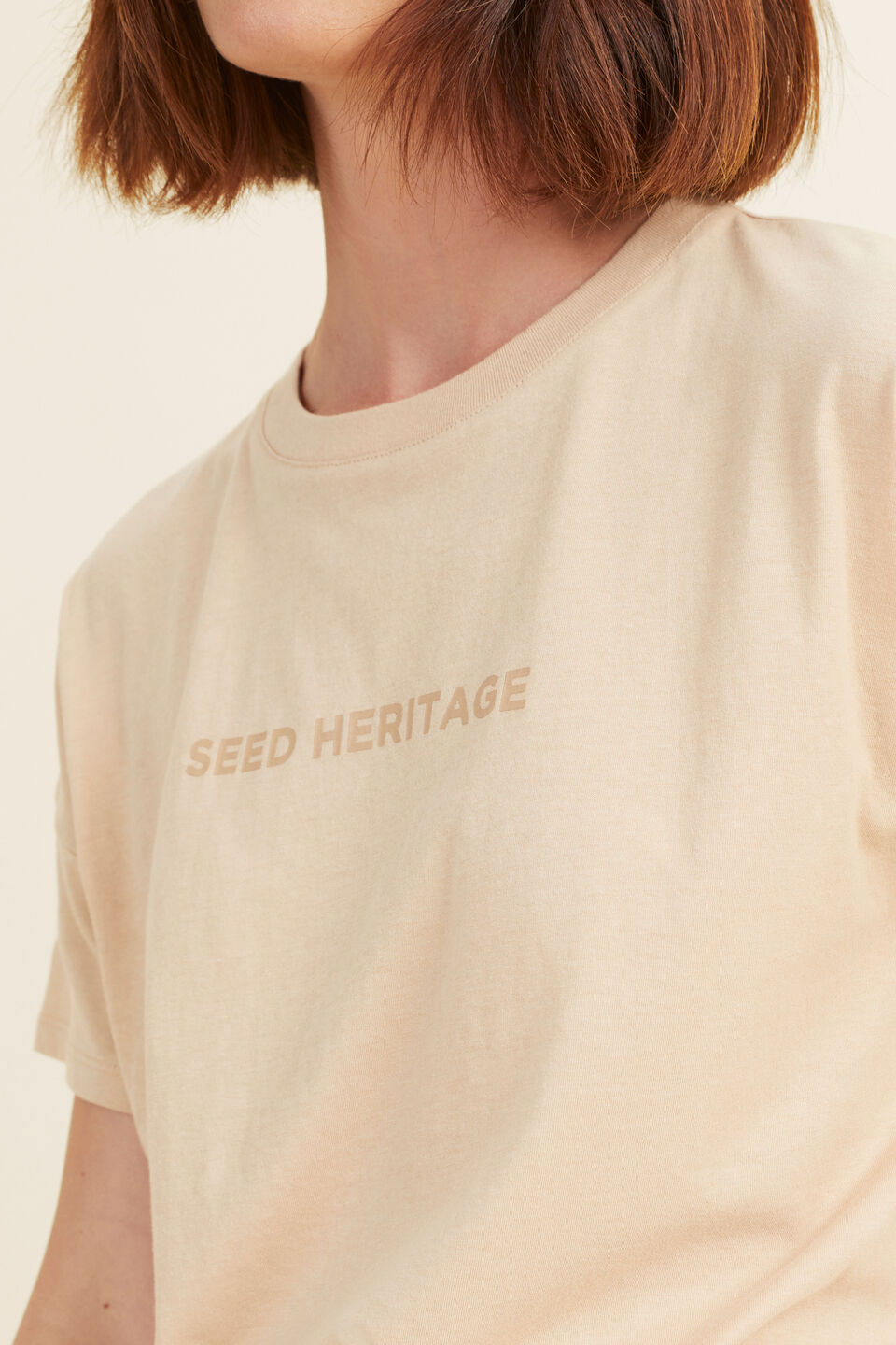 Core Logo Tee  Champagne Beige