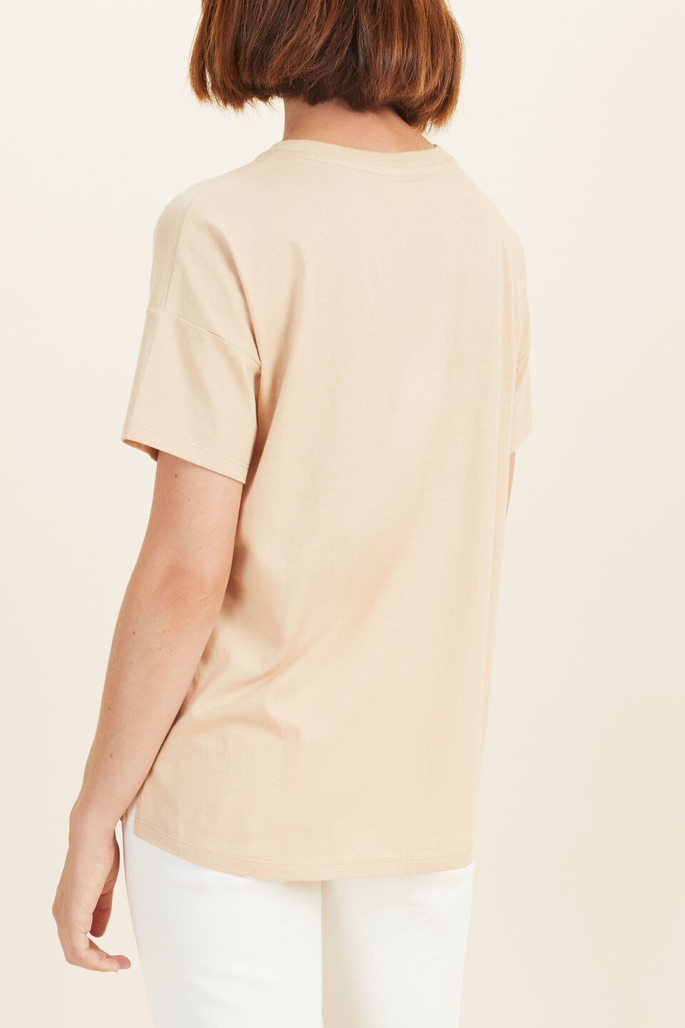 Core Logo Tee  Champagne Beige