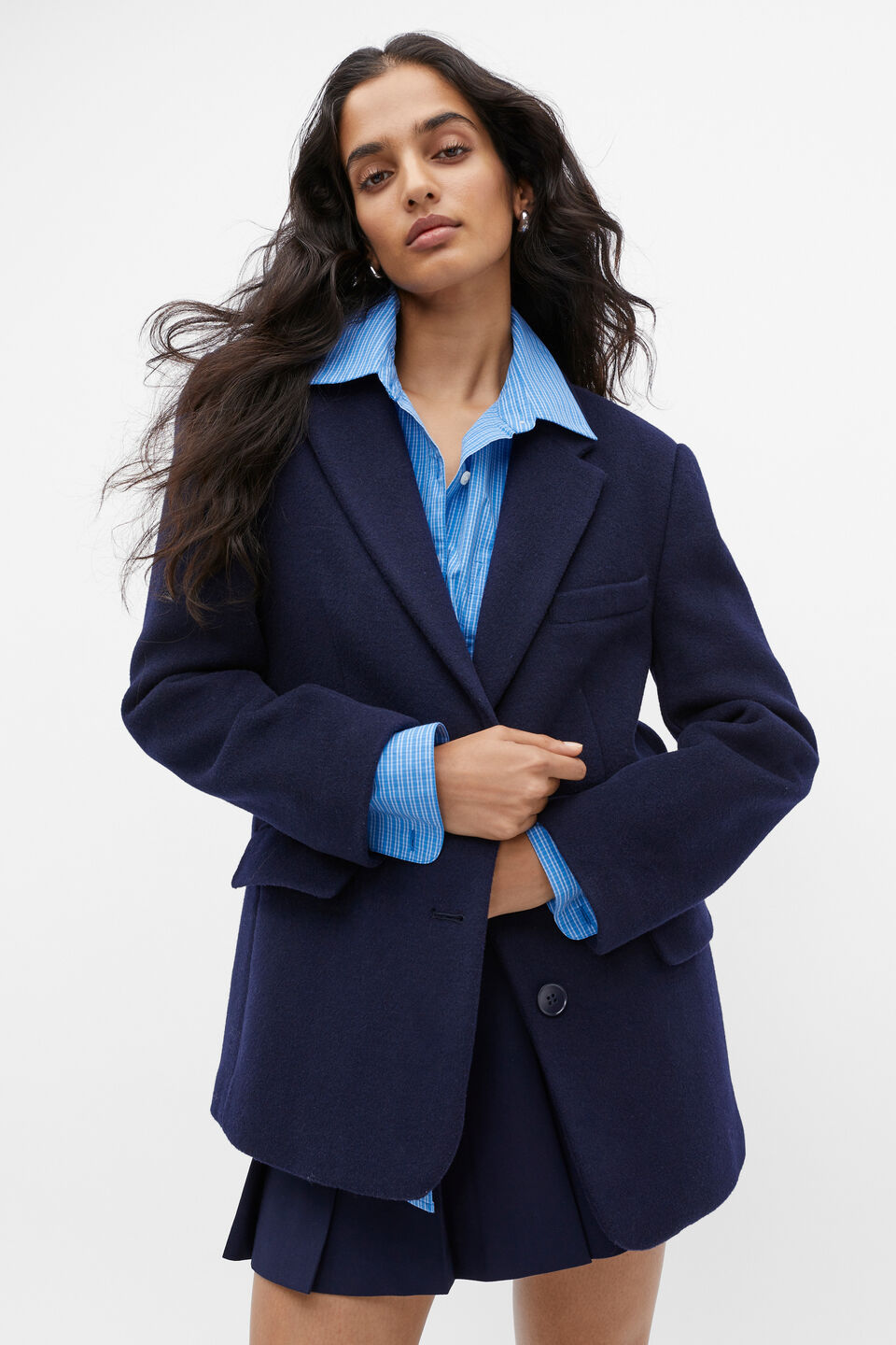 Relaxed Wool Blazer  Midnight Sky