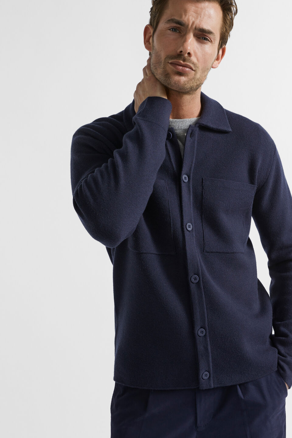 Knit Overshirt  Midnight Blue