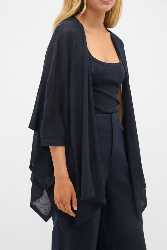 Fine Knit Poncho  Twilight Blue  hi-res