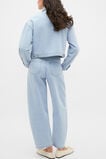 Cropped Zip Front Denim Jacket  Ice Blue Denim  hi-res