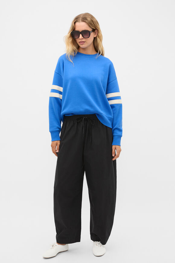 Contrast Detail Crew Neck Sweat  Blue Haven  hi-res