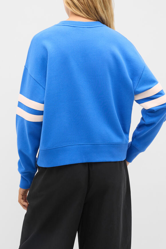 Contrast Detail Crew Neck Sweat  Blue Haven  hi-res