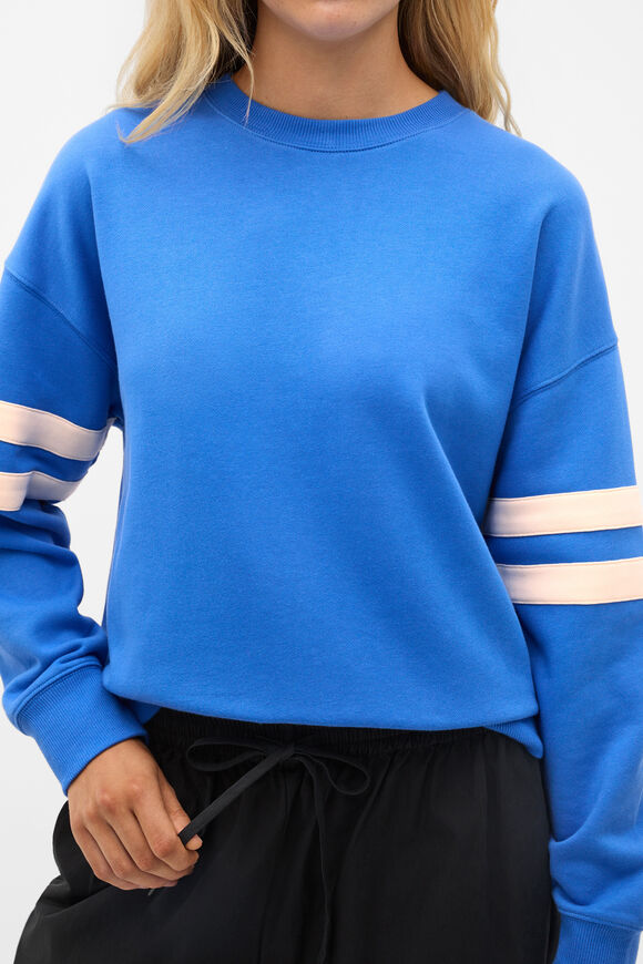 Contrast Detail Crew Neck Sweat  Blue Haven  hi-res