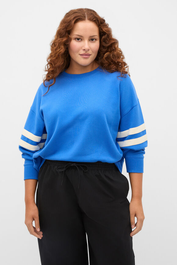 Contrast Detail Crew Neck Sweat  Blue Haven  hi-res