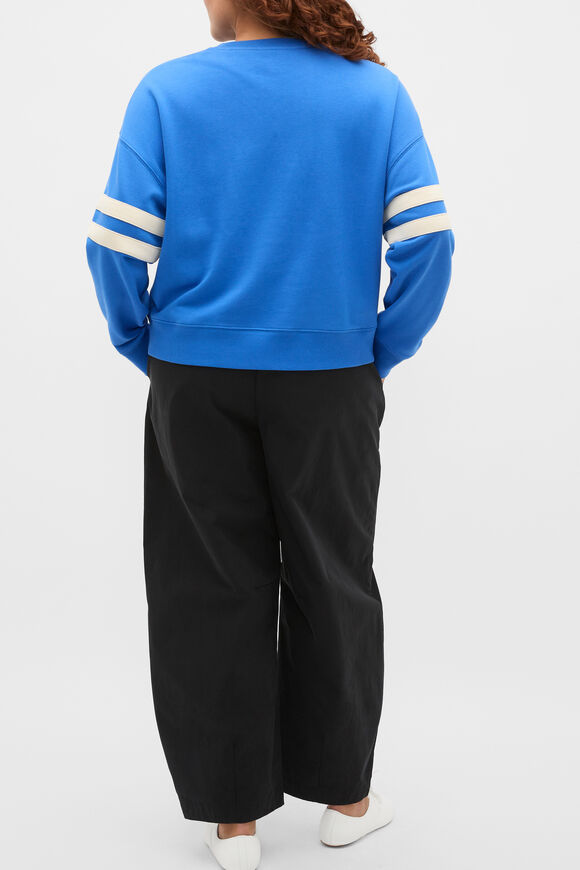 Contrast Detail Crew Neck Sweat  Blue Haven  hi-res