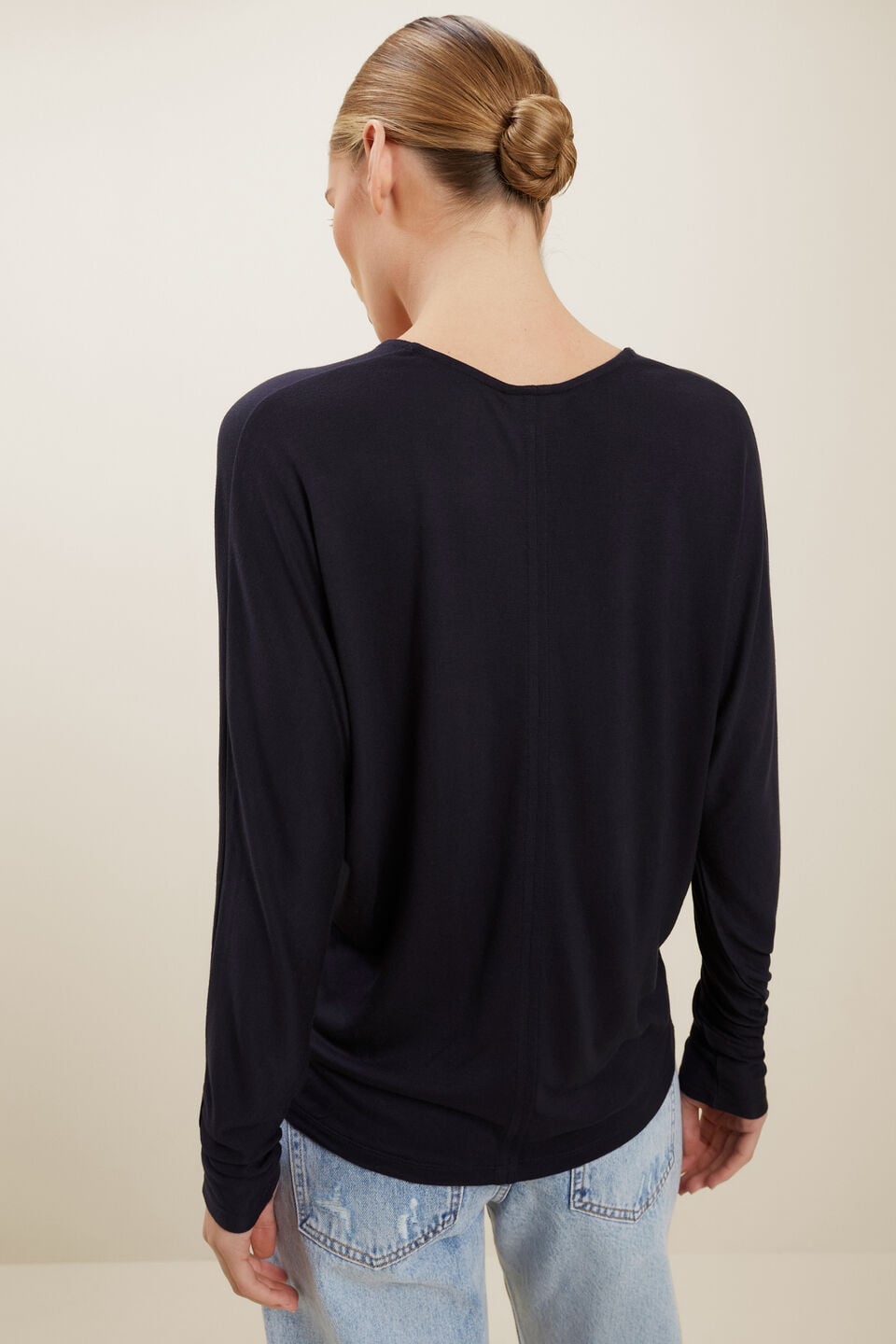 Modal V Neck Top  Deep Navy