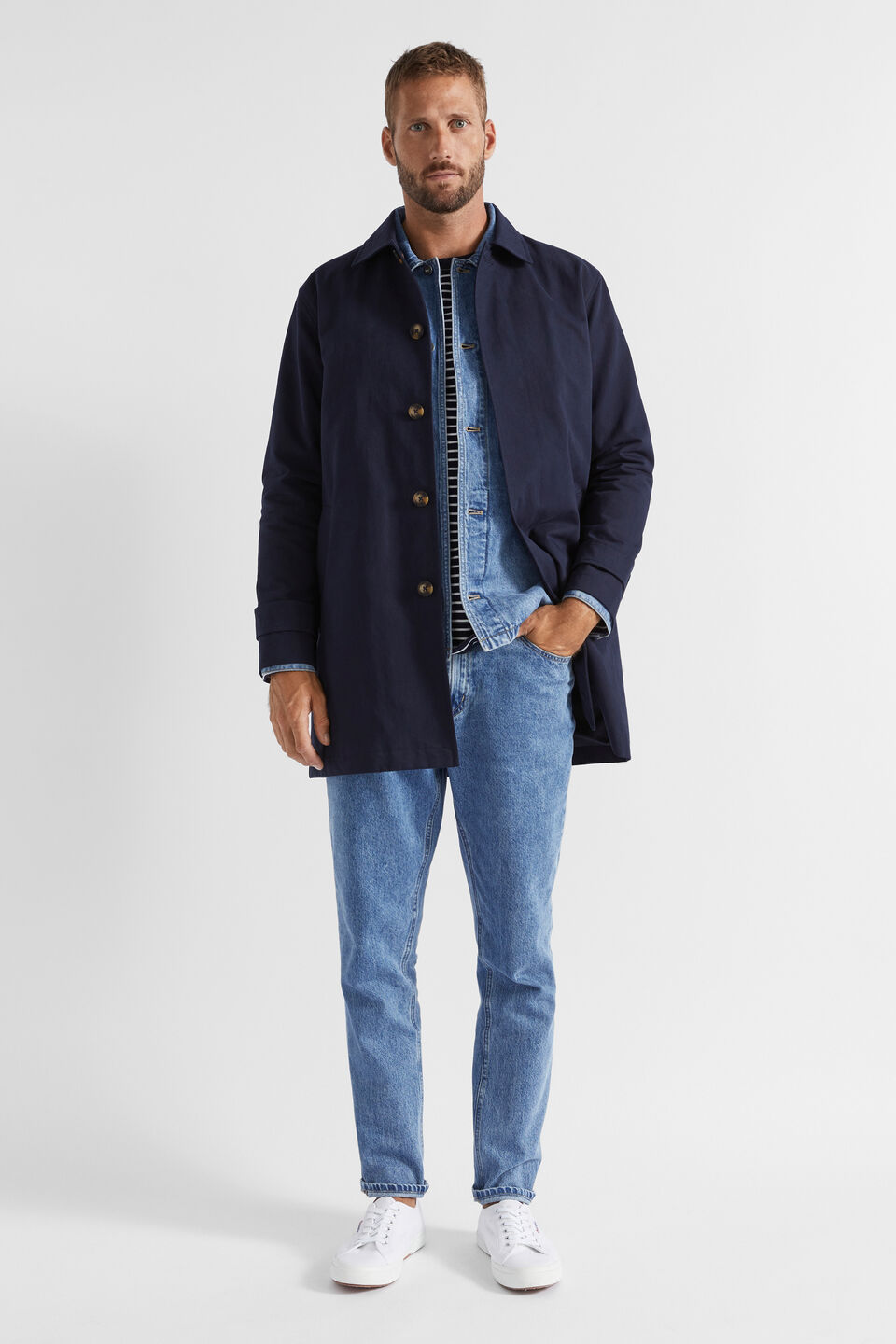 Car Coat  Midnight Blue