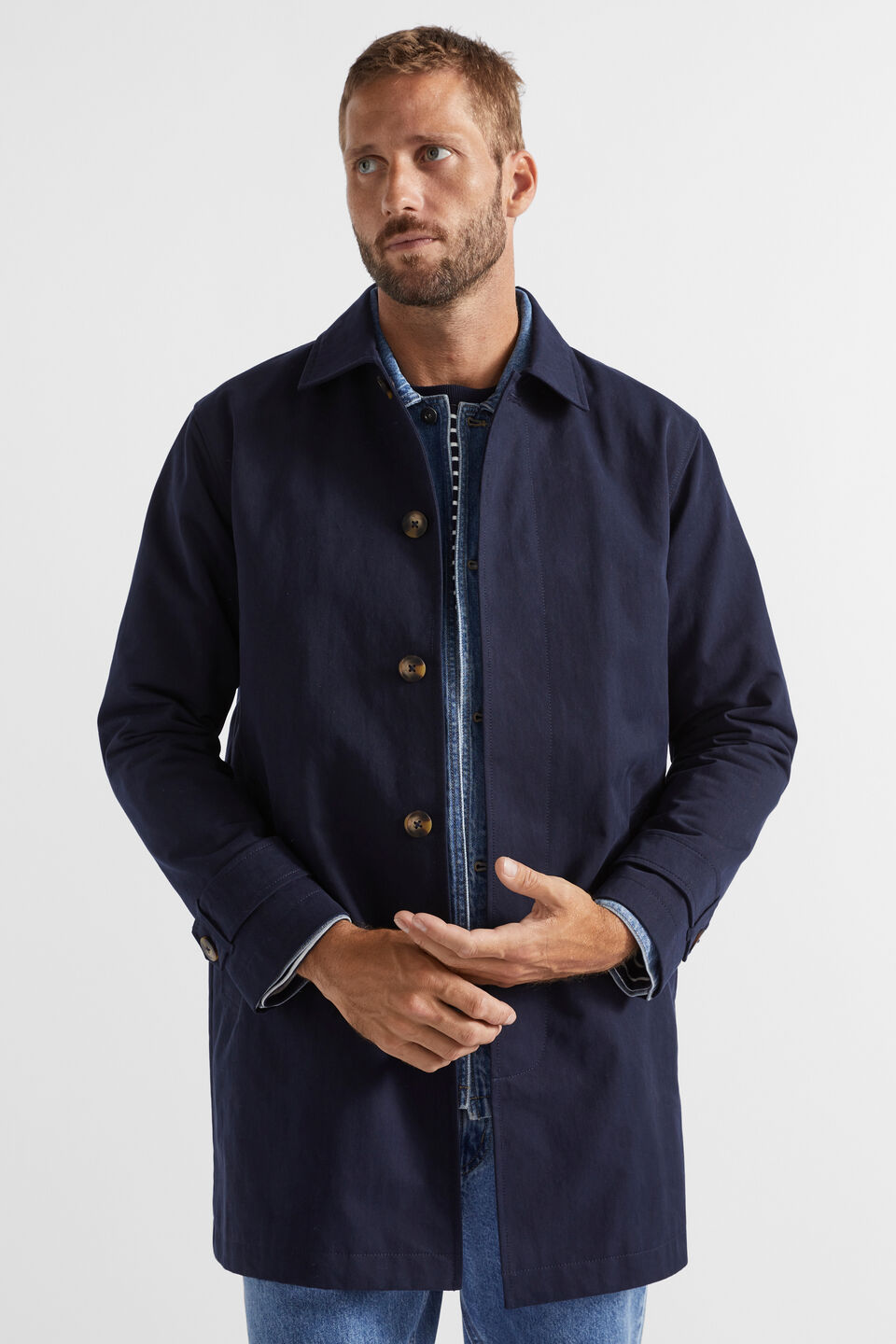 Car Coat  Midnight Blue
