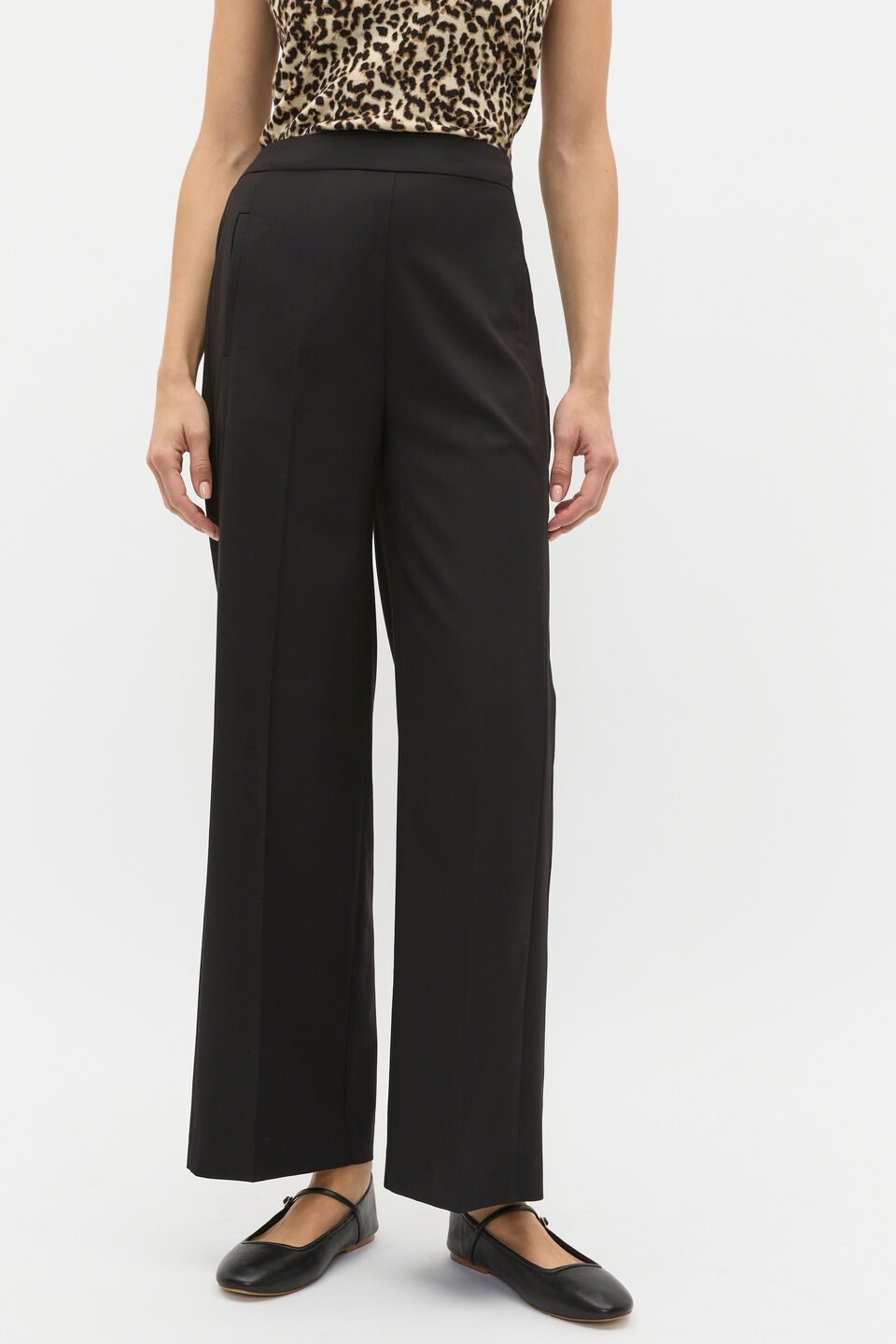 Elasticated Wide Leg Pant  Black