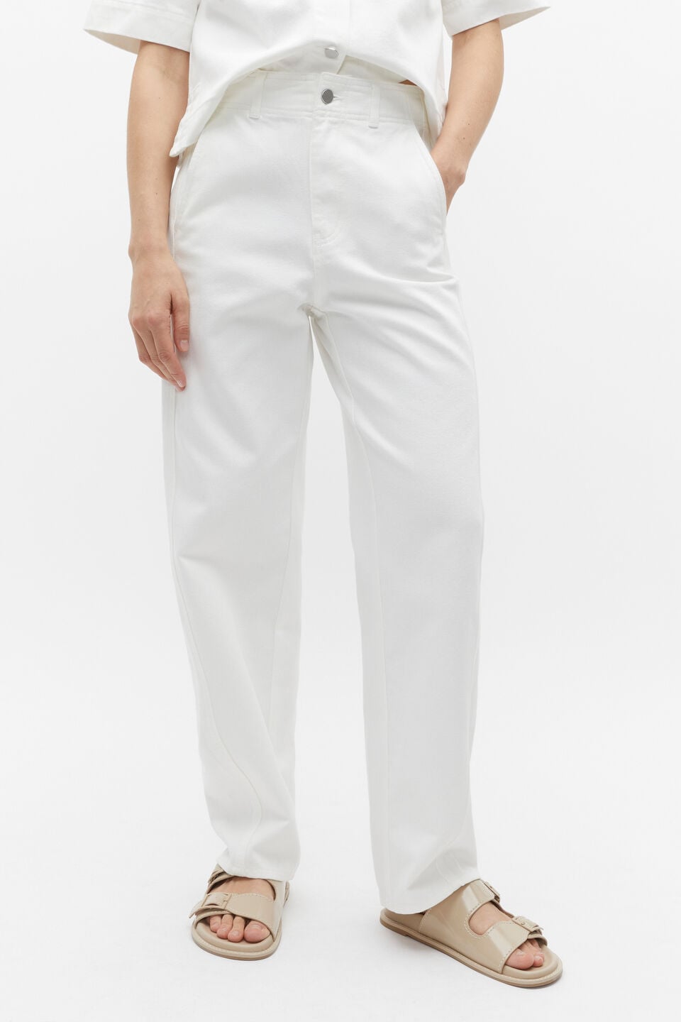 Denim Barrel Leg Jean  Cloud Cream