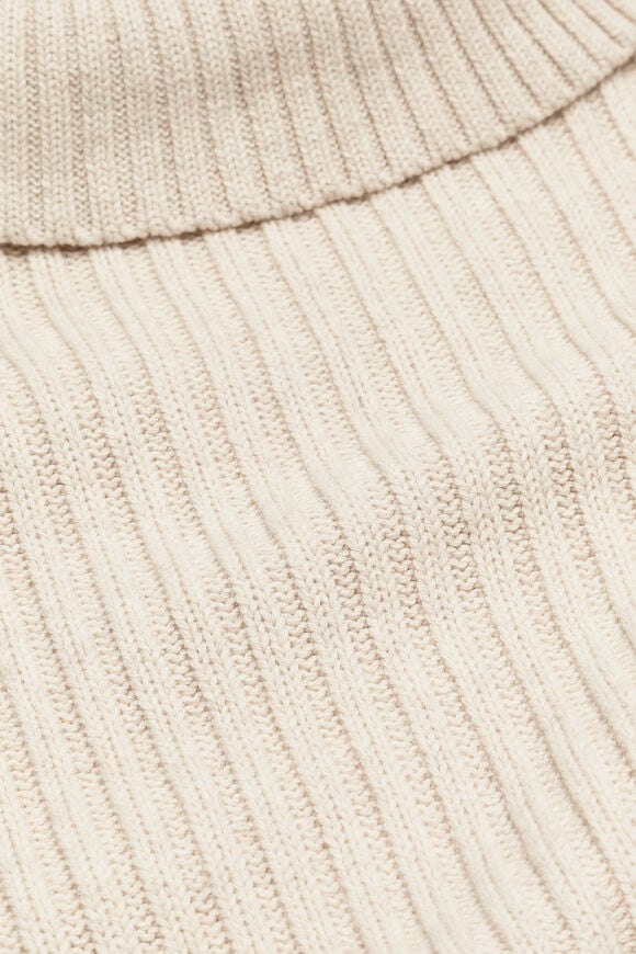Collar Knit Poncho  Oat  hi-res
