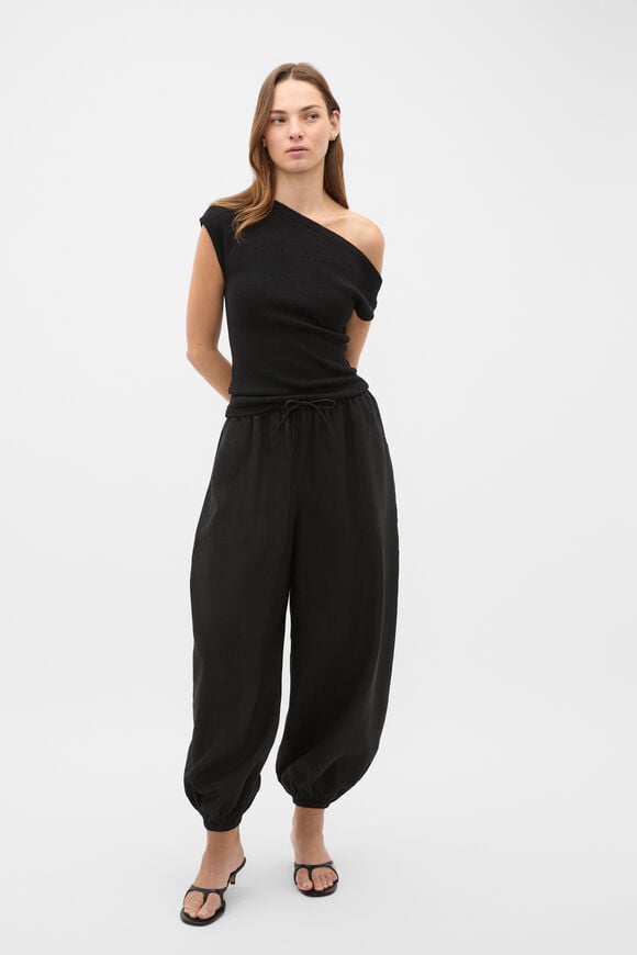 Drape Shoulder Knit  Black  hi-res