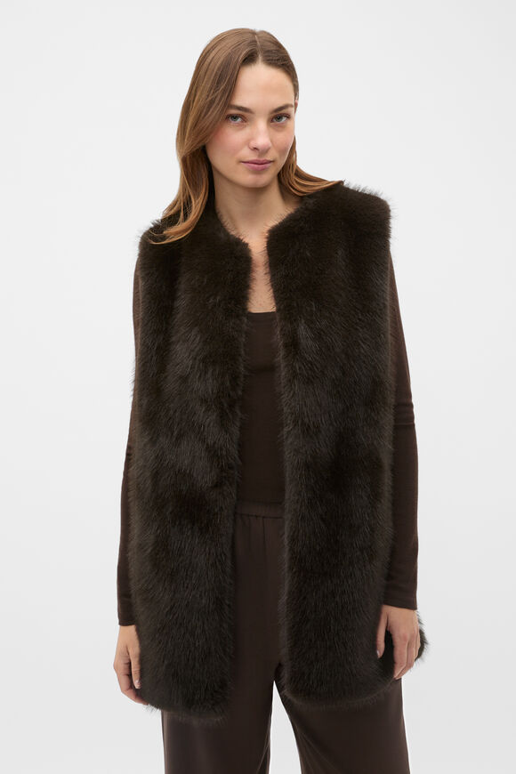 Faux Fur Gilet  Coffee Bean  hi-res