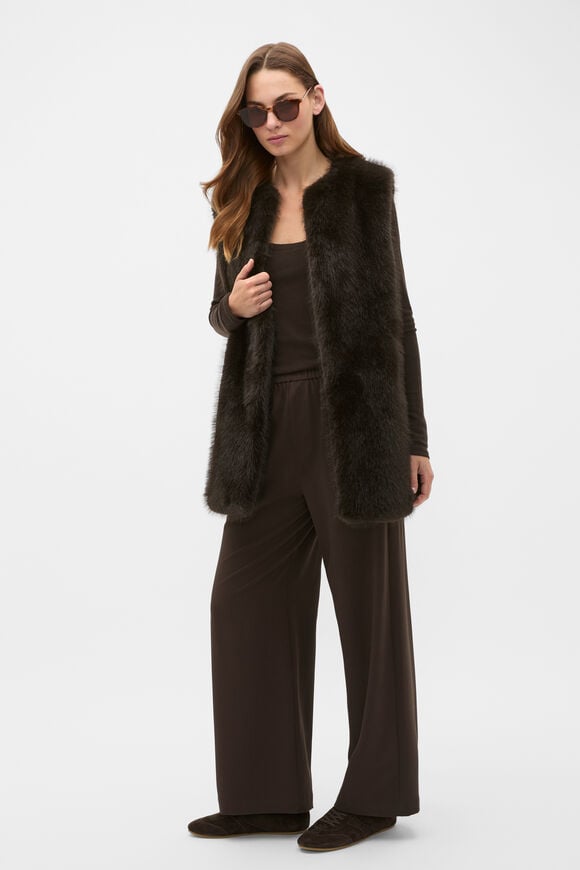 Faux Fur Gilet  Coffee Bean  hi-res