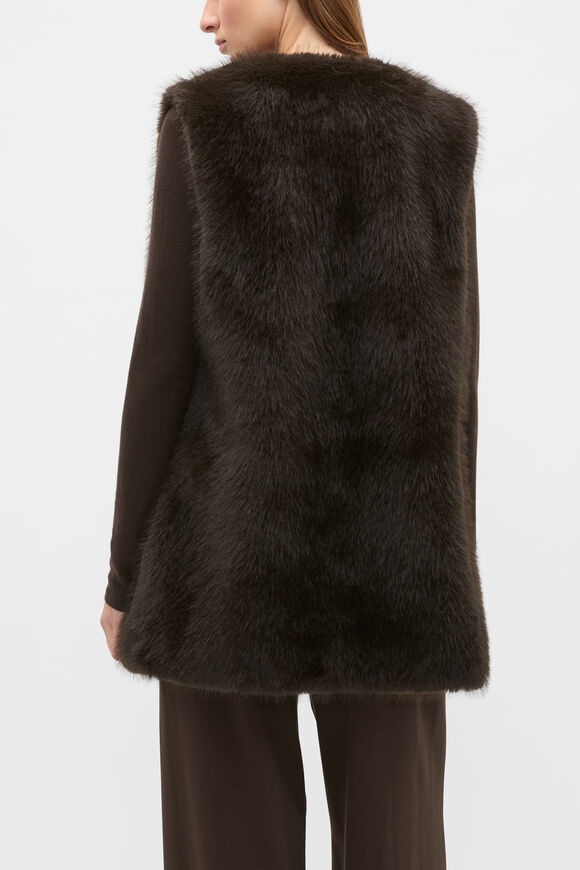 Faux Fur Gilet  Coffee Bean  hi-res