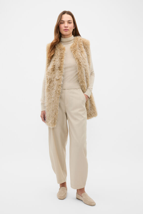 Faux Fur Gilet  Wheat Marle  hi-res
