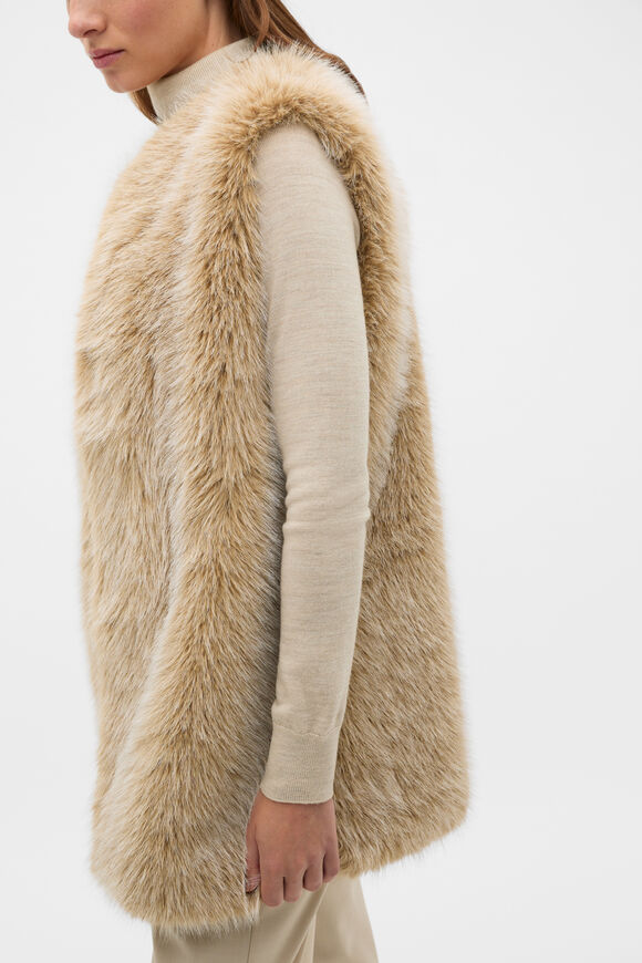 Faux Fur Gilet  Wheat Marle  hi-res