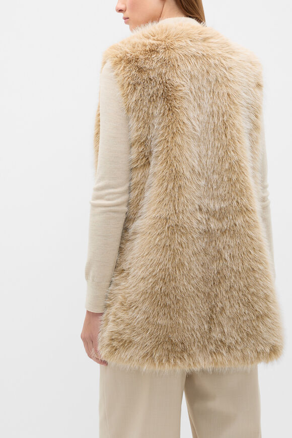 Faux Fur Gilet  Wheat Marle  hi-res