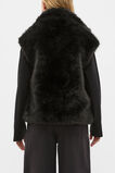 Faux Fur Zip Through Vest  Black  hi-res