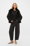 Faux Fur Zip Through Vest  Black  hi-res