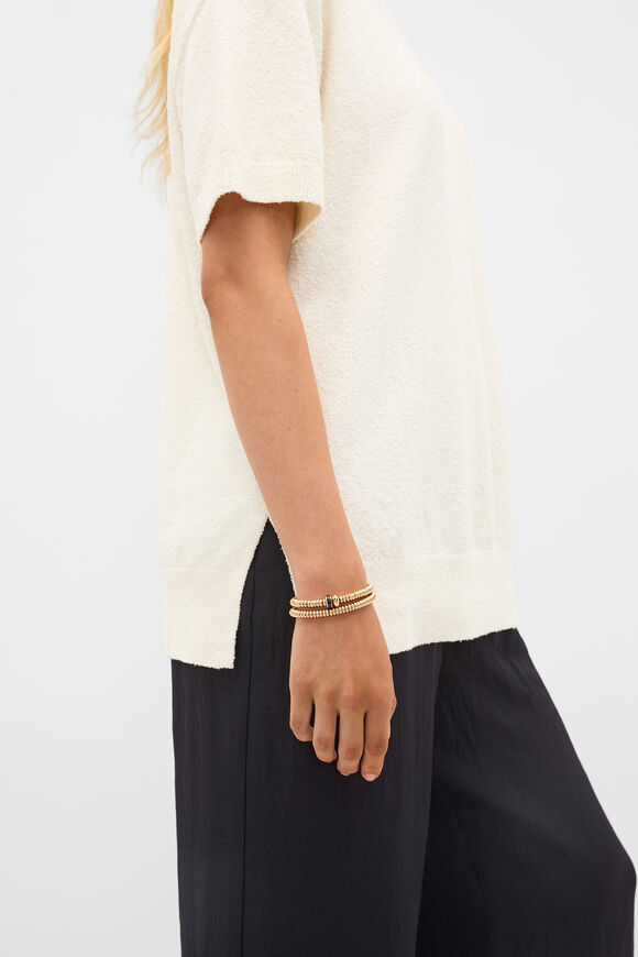Boucle Oversized Knit Tee  Coconut Cream  hi-res