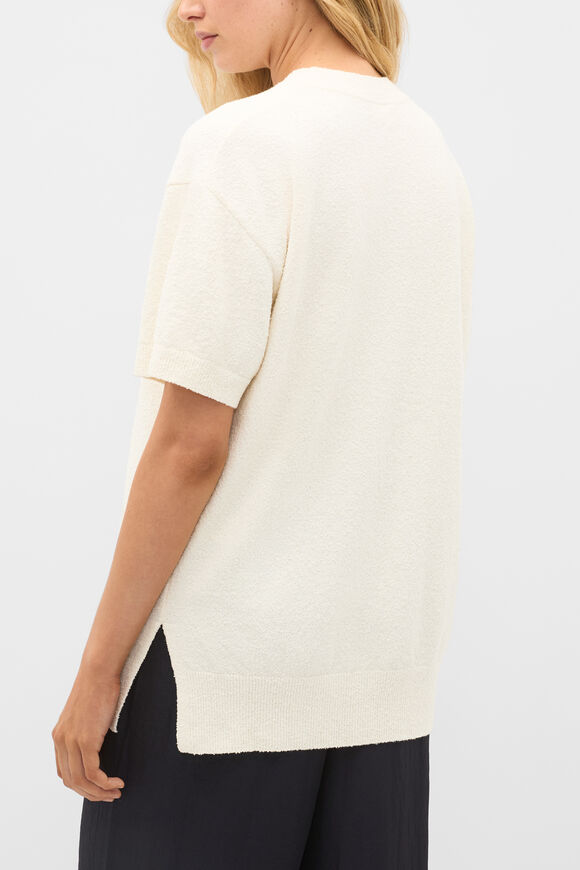 Boucle Oversized Knit Tee  Coconut Cream  hi-res