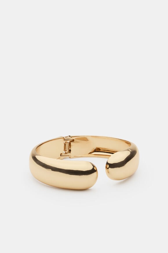 Curve Hinge Bangle  Gold  hi-res