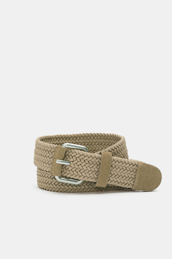 Braided Elastic Belt  Putty  hi-res