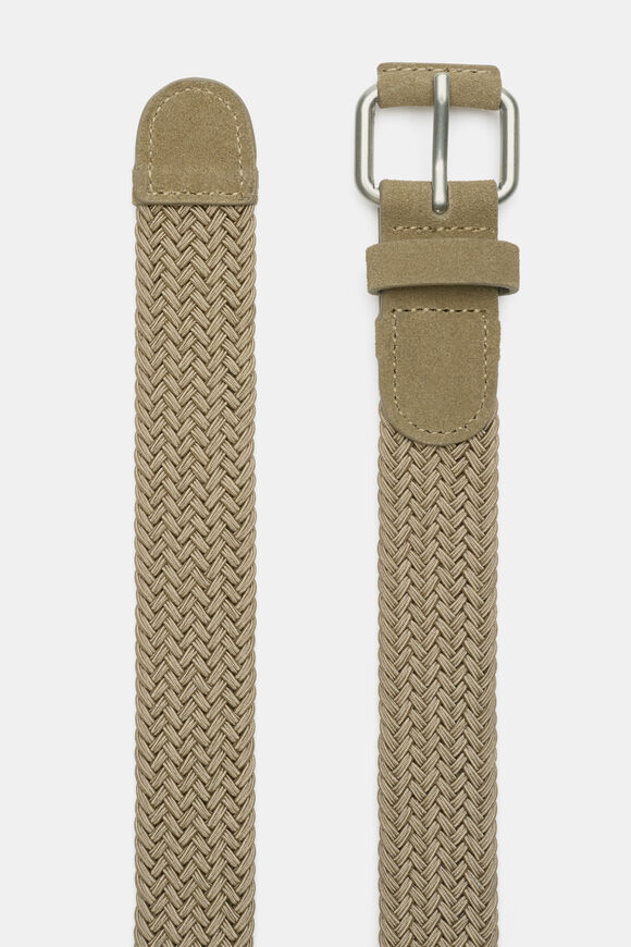 Braided Elastic Belt  Putty  hi-res