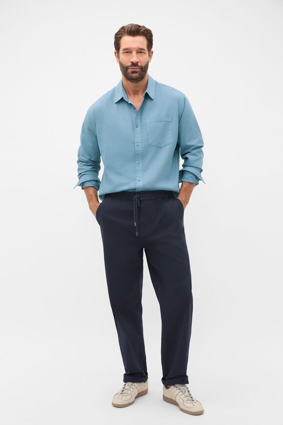 Drapey Twill Shirt  Ocean Blue  hi-res