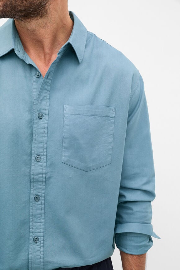 Drapey Twill Shirt  Ocean Blue  hi-res
