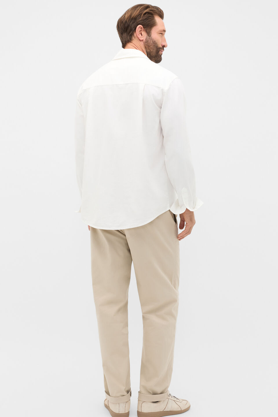 Drapey Twill Shirt  Off White