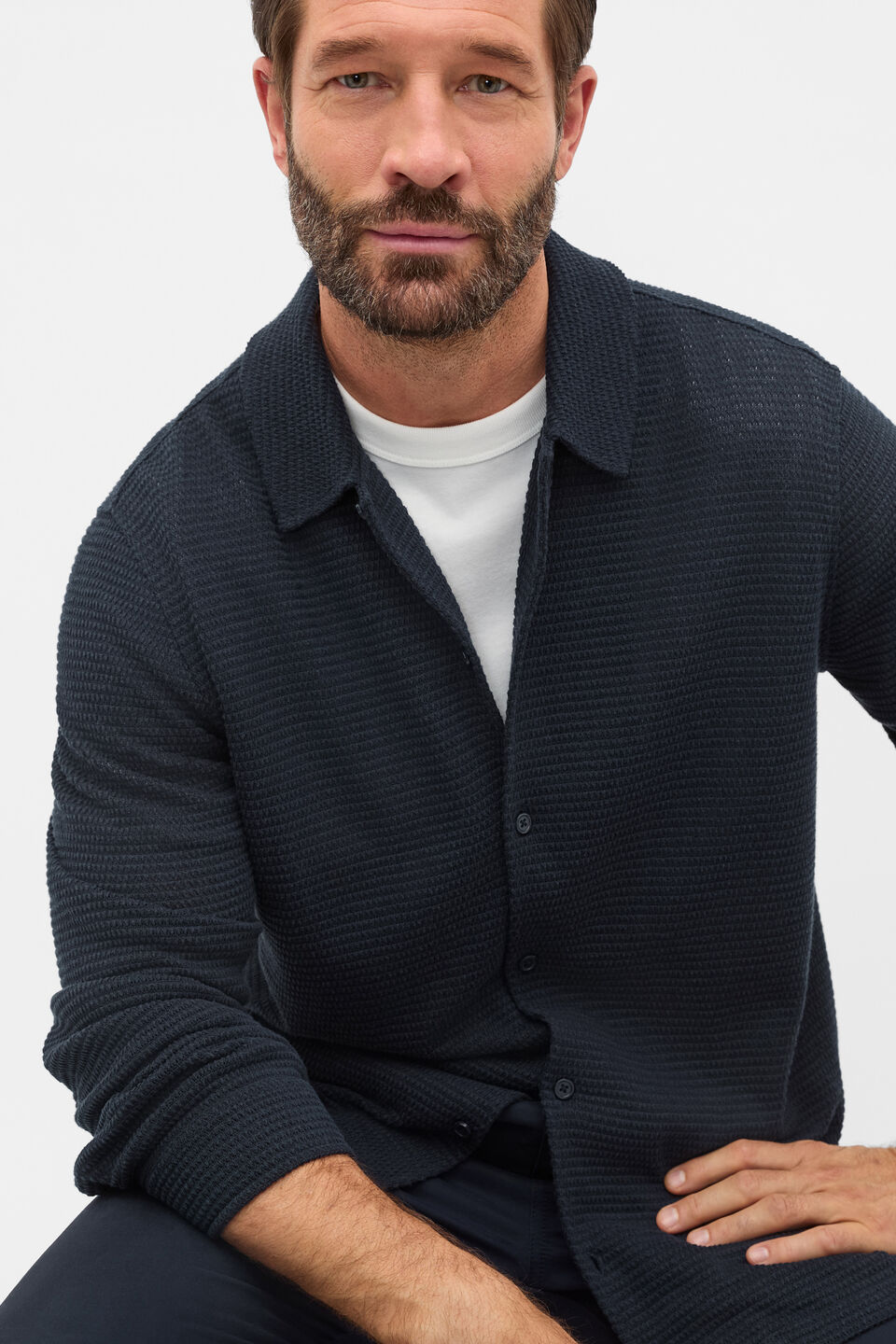 Textured Shirt  Midnight Blue